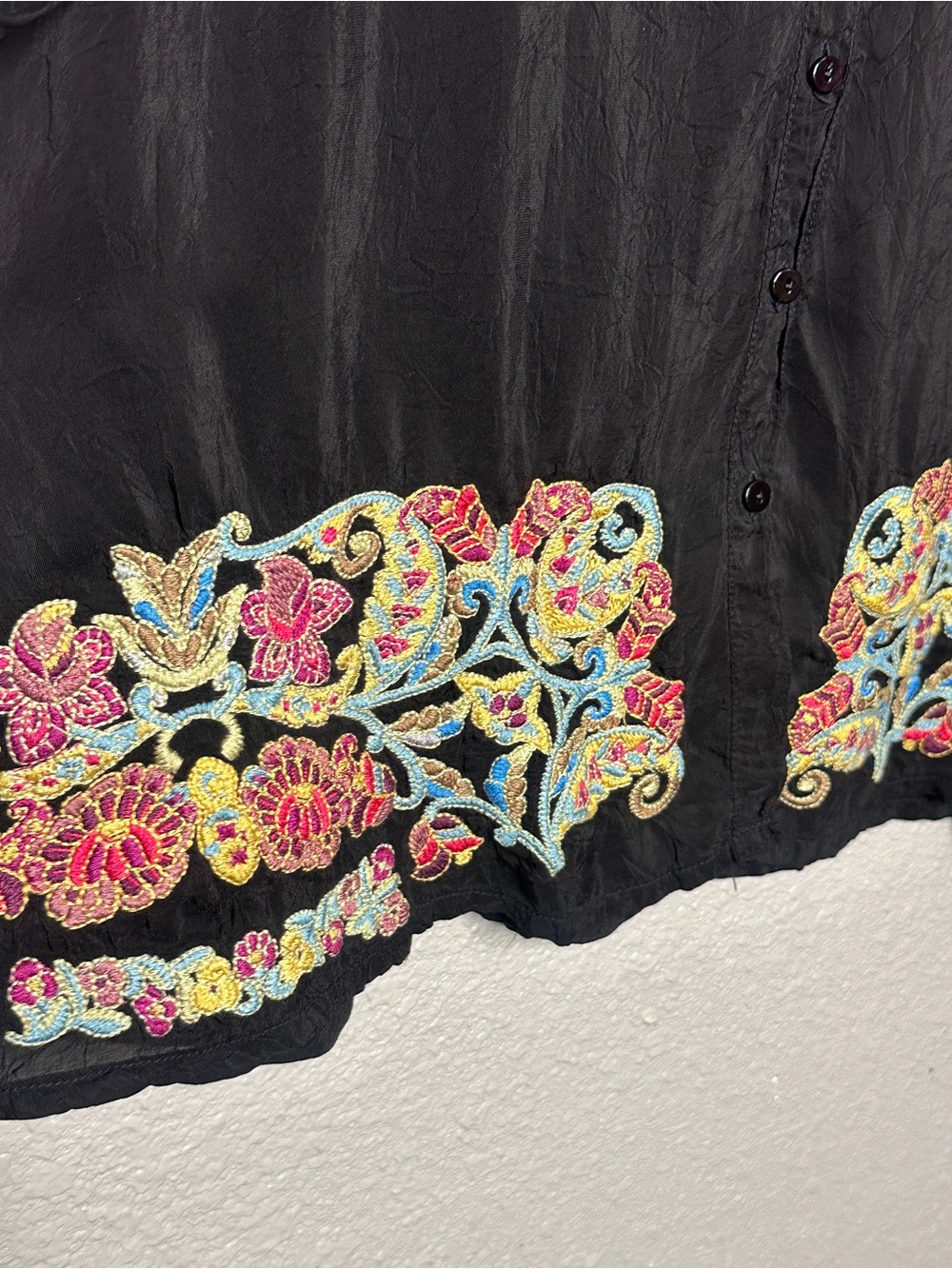 Johnny Was floral embroidered tunic with pockets large L - Picture 5 of 7